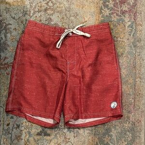 Caribbean Joe Red Swim Trunks w/ drawstring and pockets.